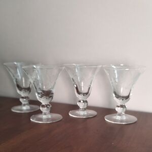 Vintage Etched Crystal Glasses Glassware Drinkware Barware Cordial